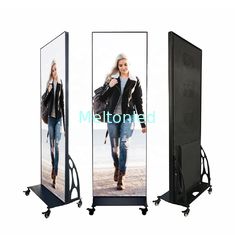 Moveable Outdoor LED Poster Screen Floor Stand Display With Wifi / 4G Control